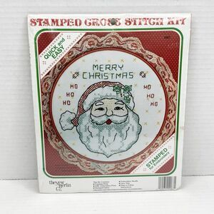 Vintage The New Berlin Co. Stamped Cross Stitch Frame Hoop Kit Merry Christmas